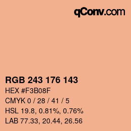 Color code: RGB 243 176 143 | qconv.com