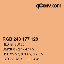 Color code: RGB 243 177 128 | qconv.com