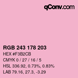カラーコード: RGB 243 178 203 | qconv.com
