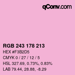 Color code: RGB 243 178 213 | qconv.com