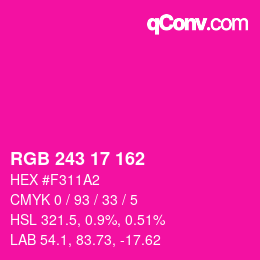 Color code: RGB 243 17 162 | qconv.com