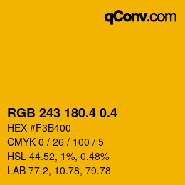 カラーコード: RGB 243 180.4 0.4 | qconv.com