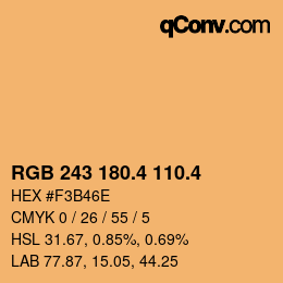 カラーコード: RGB 243 180.4 110.4 | qconv.com