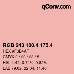 カラーコード: RGB 243 180.4 175.4 | qconv.com