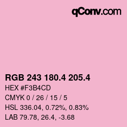 カラーコード: RGB 243 180.4 205.4 | qconv.com