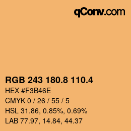 カラーコード: RGB 243 180.8 110.4 | qconv.com
