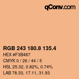 カラーコード: RGB 243 180.8 135.4 | qconv.com