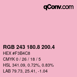 カラーコード: RGB 243 180.8 200.4 | qconv.com