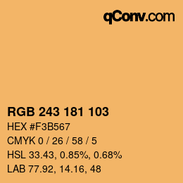 Color code: RGB 243 181 103 | qconv.com