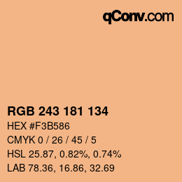 Color code: RGB 243 181 134 | qconv.com