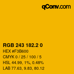 カラーコード: RGB 243 182.2 0 | qconv.com
