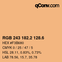 カラーコード: RGB 243 182.2 128.6 | qconv.com