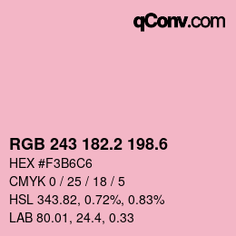 カラーコード: RGB 243 182.2 198.6 | qconv.com