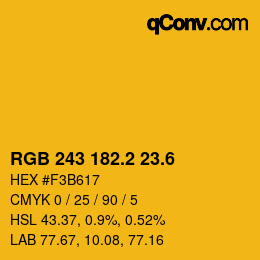 カラーコード: RGB 243 182.2 23.6 | qconv.com