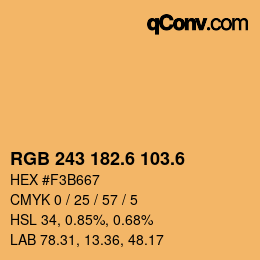 カラーコード: RGB 243 182.6 103.6 | qconv.com