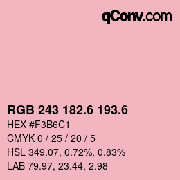 カラーコード: RGB 243 182.6 193.6 | qconv.com