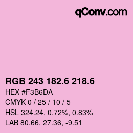 カラーコード: RGB 243 182.6 218.6 | qconv.com