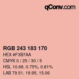 颜色代码: RGB 243 183 170 | qconv.com