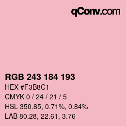 カラーコード: RGB 243 184 193 | qconv.com