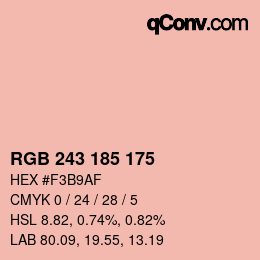 Color code: RGB 243 185 175 | qconv.com