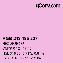 Color code: RGB 243 185 227 | qconv.com