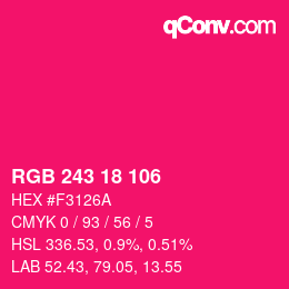 颜色代码: RGB 243 18 106 | qconv.com