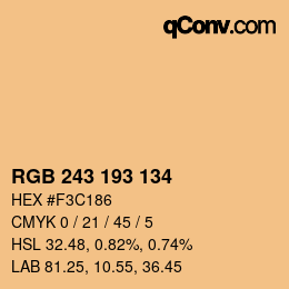 Color code: RGB 243 193 134 | qconv.com
