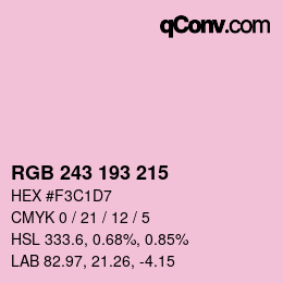 Color code: RGB 243 193 215 | qconv.com