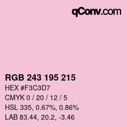 Color code: RGB 243 195 215 | qconv.com