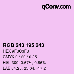 Color code: RGB 243 195 243 | qconv.com
