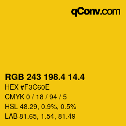 カラーコード: RGB 243 198.4 14.4 | qconv.com