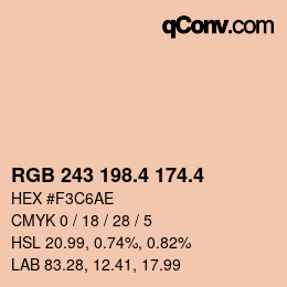 カラーコード: RGB 243 198.4 174.4 | qconv.com