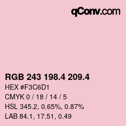 カラーコード: RGB 243 198.4 209.4 | qconv.com