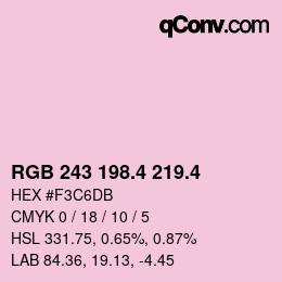 カラーコード: RGB 243 198.4 219.4 | qconv.com