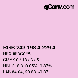 カラーコード: RGB 243 198.4 229.4 | qconv.com