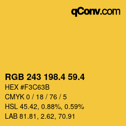 カラーコード: RGB 243 198.4 59.4 | qconv.com