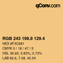カラーコード: RGB 243 198.8 129.4 | qconv.com