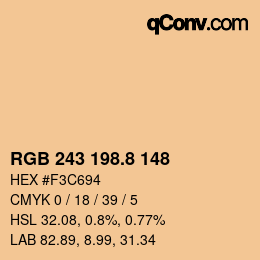 Color code: RGB 243 198.8 148 | qconv.com