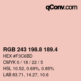 カラーコード: RGB 243 198.8 189.4 | qconv.com