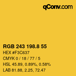 Color code: RGB 243 198.8 55 | qconv.com