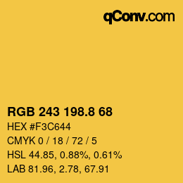Color code: RGB 243 198.8 68 | qconv.com
