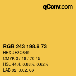 Color code: RGB 243 198.8 73 | qconv.com