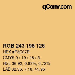 颜色代码: RGB 243 198 126 | qconv.com