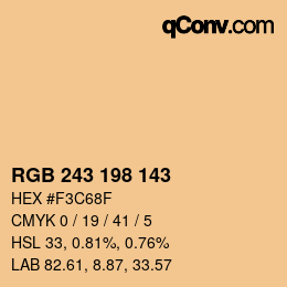 Color code: RGB 243 198 143 | qconv.com