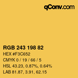 Color code: RGB 243 198 82 | qconv.com