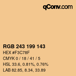 Color code: RGB 243 199 143 | qconv.com