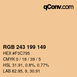 Color code: RGB 243 199 149 | qconv.com