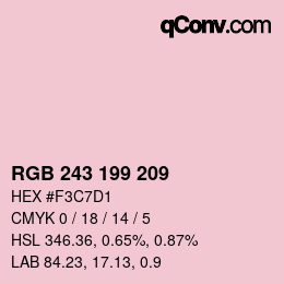 Color code: RGB 243 199 209 | qconv.com