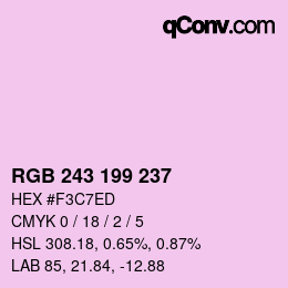 カラーコード: RGB 243 199 237 | qconv.com