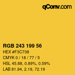 Color code: RGB 243 199 56 | qconv.com